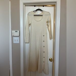 Mango cream midi length knit dress. Never worn, no tags.